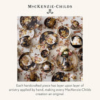 MACKENZIE-CHILDS Enamel Utensil Holder, Stylish Kitchen Countertop Organizer, Wild Rose Brown