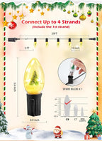 C9 LED Christmas Lights Outdoor, 25 Ft C9 String Lights with 20 Shatterproof LED Bulbs, 3 Light Mode, Connectable Waterproof Christmas Tree Lights for Outside Indoor Holiday Garden Decor, Warm White