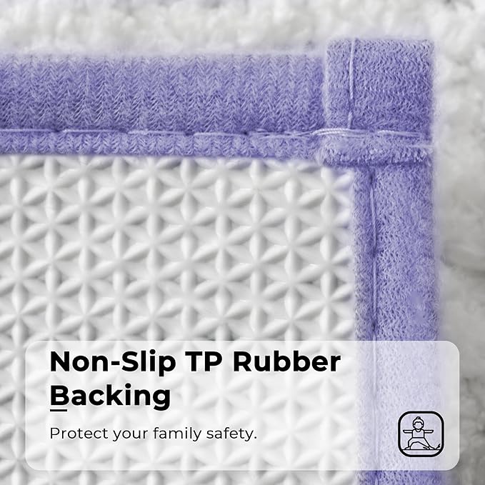 GRANNY SAYS Microfiber Bathroom Rugs Non Slip Washable, Water Absorbent Bathroom Mats for Tub Non Slip, Soft Bath Mats for Floor & Shower, Long Bath Rug, 24" x 36", 36" x 24", Purple