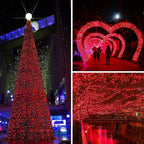 66Ft 200 LED Fairy Lights Plug in, Waterproof String Lights Outdoor and Indoor 8 Modes Christmas Lights Bedroom Decor with Remote, Twinkle Lights with Timer for Girl's Room Christmas Decorations (Red)