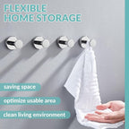 APLusee Polished Chrome Hand Towel Hook, 4 Pack 304 Stainless Steel Storage Coat Hook for Toilet Bathroom Kitchen, Home Accessories Wall Mounted