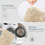 Walensee Large Bathroom Rug (24 x 48, Beige) Extra Soft and Absorbent Shaggy Mat Machine Washable Microfiber Bath Mat, Non Slip Bath Mat, Luxury Bathroom Floor Mats