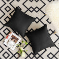 Jeanerlor Set of 2 20"x20" Pillowcase Cousion Cover Decor Cotton Linen with Unique Design to Embellish Balcony/Reception,(50 x 50cm), Black