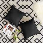 Jeanerlor 18"x18" Solid Cotton Linen Decoration Throw Pillow Case with Zipper Euro Sham Cushion Case Cool Pillow Cover Delicate Decorative Pillowcase for Chair/Bed/Couch,2 Packs, Black
