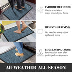 Yimobra Large Door Mat 47x24, All-Weather Waterproof Non-Slip Welcome Matt Outdoor, Heavy Duty Non Slip Doormat for Entryway for Patio and Garage Indoor, Easy Clean, Mix Blue