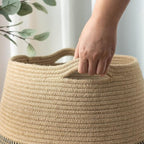 Goodpick 105L Jute Woven Rope Laundry Hamper - Collapsible Clothes Hamper for Bedroom and Laundry Room, 25.6" x 17.7" Tall Modern Baskets for organizing and décor Room