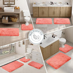 Walensee Large Bathroom Rug (24 x 72, Living Coral) Extra Soft and Absorbent Shaggy Mat Machine Washable Microfiber Bath Mat, Non Slip Bath Mat, Luxury Bathroom Floor Mats