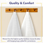 Ultra Soft & Plush Viscose from Bamboo Bath Towels - 700 GSM Luxury Bath Towels - 6 Piece Set - Super Absorbent & Quick Drying (White)