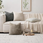 MIULEE Pack of 4 Couch Throw Pillow Covers 22x22 Inch Neutral Soft Decorative Chenille Pillow Covers Farmhouse Boho Accent Cushion Covers for Mid Century Modern Home Decor Sofa Bedroom Living Room