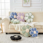 Flower Pillow, Soft Flower Decorative Throw Pillow, Cute Daisy Flower Shaped Seating Floor Cushion Room Décor Plush Pillows for Sofa Couch Bed (13.7 Inch, White)