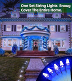 750 LED 246FT Christmas Lights Outdoor, Super Long Waterproof Christmas String Lights with 8 Modes, Christmastree Lights with Timer Memory for Fence Garden Xmas Wedding Party Decor Blue