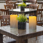 8" x 5" Waterproof Outdoor Flameless Candles Battery Operated LED Flickering Pillar Candles with Remote and Timer for Indoor Outdoor Lanterns, Long Lasting, Ivory White Large, Set of 2