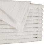 BIOWEAVES 100% Organic Cotton 700 GSM Plush Washcloths 13" x 13" GOTS Certified - Ivory, Pack of 12