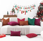 Pallene Christmas Burgundy Throw Pillow Covers 20x20 Set of 2, Soft Plush Faux Fur Decorative Couch Pillow Covers for Sofa Bed Living Room Pillow Cases with 3D Diamond Pattern