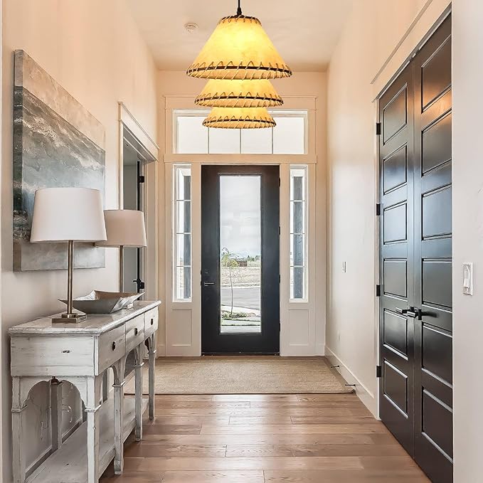 3 Pack Farmhouse Style Industrial Pendant Light,Empire Shape Chandelier,Kitchen Island Vintage Barn Hanging Pendant Lighting,Hanging Lighting Fixture Over Sink for Dining Room