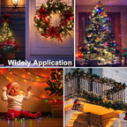 65.6Ft 200LED Battery Operated Christmas String Lights, 12 Lighting Modes Warm White & Multicolor Fairy Lights with Remode Timer, Green Wire Twinkle Light for Wreath Indoor Outdoor Party Wedding