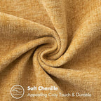 MIULEE Pack of 2 Couch Throw Pillow Covers 24x24 Inch Gold Farmhouse Decorative Pillow Covers with Stitched Edge Soft Chenille Solid Dyed Fall Pillow Covers for Sofa Bed Living Room