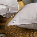 Jeanerlor Cotton Linen Square Decorative Throw Pillow Case Cushion Cover with Twin Needles Stitch on Edge, 12"x20"(30 x 50cm), Silver Grey
