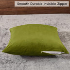 PHF Super Soft Velvet Euro Sham, 26"x 26",No Insert, 2 Pack Color Gradient Euro Pillow Covers, Ultra Cozy Pillow Covers for Luxurious Home Decorative, No Shedding, No Pilling, Olive Green