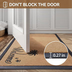 Dirt Trapping Outdoor Welcome Mats, 17x30 Durable Non-Slip Door Mat Outside Entrance, Low Profile Easy Clean Doormat for Patio Porch Front Indoor Entryway, Brown