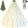 Mlambert Christmas Tree Lights, 9.5ft 16 Lines Fairy String Light, 8 Modes 560 LED Xmas Lighting with Remote Timer for Holiday, Warm White/Multicolor