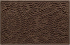 WaterHog Indoor/Outdoor Door Mat, 2' x 3', Made in USA, Durable & Skid-Resistant Front Door Rug, Decorative, Water-Trapping & Heavy-Duty Entryway Mat for Your Home, Boxwood Collection, Dark Brown