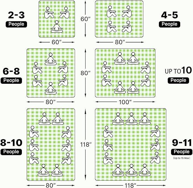 TigeJoy Extra Large Picnic Blanket Waterproof Foldable 60''x80'', Outdoor Picnic Mat Beach Blanket Sandproof for Park, Grass, Travel, Hiking, Camping Essentials, Gingham Picnic Blanket