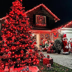 JMEXSUSS Red Halloween Decor String Lights Outdoor Indoor, 66ft 200 LED Red Christmas Lights Clear Wire, 8 Modes Halloween Twinkle Fairy Light Plug in for Tree Room Party Decorations