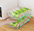 2-Pack Adjustable Can Dispenser for Refrigerator & Pantry - Expandable Width (6.23"-9.37") Gravity-Fed Organizer, Stackable Drink Holder Fits Standard/Tall Cans & Energy Drinks, BPA-Free (Clear-1)