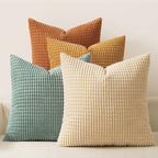 MIULEE Boho Farmhouse Decorative Pillow Covers 20x20 Inch Set of 4 Rustic Modern Fall Home Decor Couch Home Decor Couch Throw Pillows Summer Corduroy Pillowcases for Sofa Living Room Bed Orange/Teal