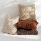 MIULEE Pack of 2 Fall Throw Pillow Covers 20x20 Inch Neutral Rust Faux Fur Decorative Sherpa Pillow Covers Fuzzy Accent Soft Sheepskin Fleece Cushion Cases for Boho Home Decor Couch Living Room Bed