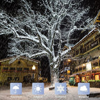 JMEXSUSS 200 LED White Christmas Lights Outdoor, 66ft Christmas Tree Lights Green Wire, 8 Modes Waterproof Twinkle String Lights Plug in for Xmas Wedding Party Indoor Decoration