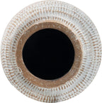 Foreside Home and Garden Small Antique Brown Glazed Terracotta Planter Pot with Whitewashed Finish
