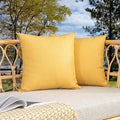 Kevin Textile Pack of 2 Outdoor Waterproof Throw Pillow Covers Decorative Farmhouse Checkered Square Solid Cushion Cases for Patio Garden Porch Sofa Yellow 18x18 inch