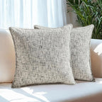 HAUSSY Black Throw Pillow Covers 12x20 Set of 2 Chenille Tweed Textured Decorative Couch Lumbar Pillow Covers Neutral Modern Pillow Cases for Sofa Bed Living Room Decor