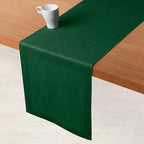 D'Moksha Homes Linen Forest Green Table Runner 72 Inches Long - 100% Pure Linen 14 x 72 Inch Table Runner for Dining, Fall, Autumn and Halloween - Machine Washable
