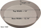 14 Inch (12 Inch Base) Case of 2 Plant Saucer - Terra Cotta Colored Polypropylene - Heavy Duty Indoor/Outdoor Tray and Drip Pan - Collects Flower Pot Excess Water Made in USA