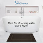Cotton Paradise 100% Cotton Bath Mats for Bathroom Floor Set of 2 Pack, 20x34 Soft Absorbent Washable Quick Dry Tub Bathmat, Brown Towel Bath Mat