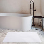 Cotton Paradise 100% Cotton Non Slip Bath Mats for Bathroom, 20x34 inch Soft Absorbent Quick Dry Machine Washable Floor Bath Mat, White Bath Rug