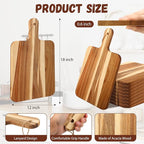 Geetery 16 Pcs Acacia Wood Cutting Board Bulk Kitchen Wooden Chopping Boards with Handle Serving Tray Charcuterie for Pizza, Bread, Cheese, Fruit, Vegetables Housewarming Gift (16 x 10 Inch)