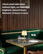 KDG Cordless Portables Table Lamp Set of 2, LED Fabric Shade Small Desk Lamps, 5000mAh Battery Powered Lighting, 2700K Stepless Dimmable Light for Living Room, Dining Room, Bedroom, Bedside (Bronze)