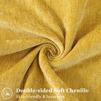 decorUhome Couch Throw Pillow Covers 18x18 Set of 2, Decorative Soft Euro Neutral Chenille Pillow Covers with Elegant Design for Sofa Bed Living Room Home Decor, Mineral Yellow