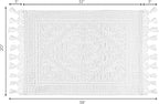 Savi Home Cotton Woven Jacquard Bathroom Rug, Woven Fringe Bathroom Mats, 100% Cotton, Non - Slip Bath Mat, Durable Thick Bath Mat 20”x38” with Fringes, White