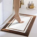 GRANNY SAYS Microfiber Bathroom Rugs Non Slip Washable, Water Absorbent Bath Mats for Tub, Soft Bath Mats for Bathroom Floor & Shower, Bath Rug, 16" x 24", Brown Bath Rugs