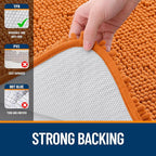 OLANLY Bathroom Rugs 30x20, Extra Soft Absorbent Chenille Bath Rugs, Rubber Backing Quick Dry, Machine Washable Bath Mats for Bathroom Floor, Tub and Shower, Home Decor Accessories, Clay