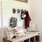 Foldable Wall Hooks 4Pack: Rustic Wooden Coat Hooks Mounted for Heavy Duty Hanging Towels Backpack Bags Hats, Space Saving Minimalist Decorative Hooks for Aesthetic Homeowners