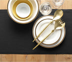 Solino Home Linen Black Table Runner 132 Inches Long - 100% Pure Linen Extra Long Table Runner 14 x 132 Inch for Fall, Autumn, Halloween, Thanksgiving, Holiday - Fete