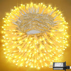 Christmas Lights Indoor, 132FT 400 LED Outdoor String Lights with 8 Modes Waterproof, Plug in Fairy Twinkle Lights Clear Wire for House Bedroom Patio Window Garden Wedding Decorations