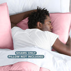 Bare Home Standard Pillow Sham Covers - Set of 2 - Premium 1800 Ultra-Soft Microfiber - Double Brushed - Bed Pillow Shams - Pillows Not Included (Set of 2, Light Pink)