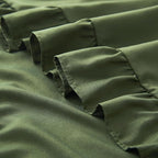 KKJIAF Ruffle Body Pillow Cases Set of 1, Ruffled Pillow Covers with Envelope Closure, Body Pillowcases Size of 20" x 54", Ruffled Long Pillow Shams, Olive Green